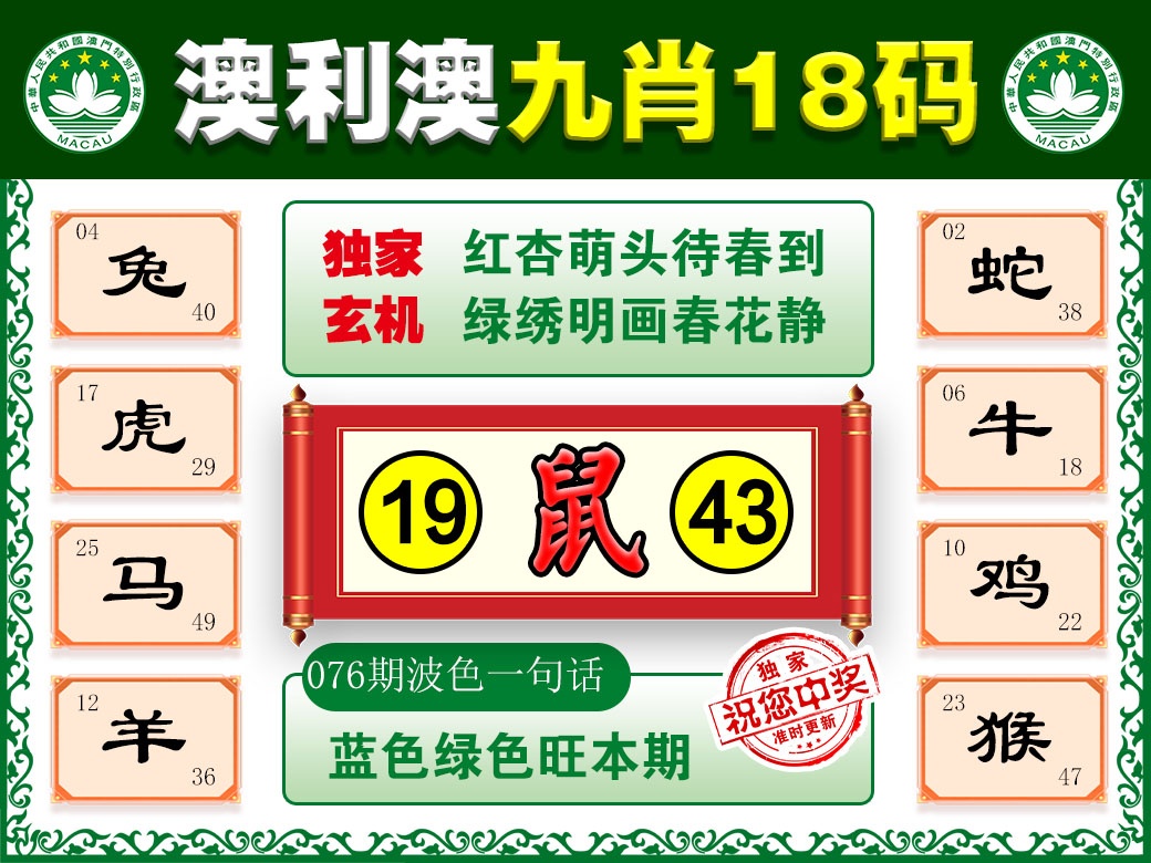 076期澳利澳九肖[图]